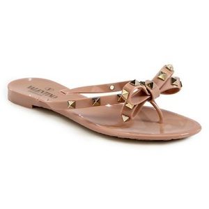 Valentino Rockstud PCC Flat Thong Sandals